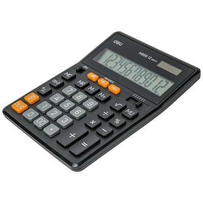 Калькулятор настольный Калькулятор настольный Deli E1631 черный 12-разр. [1026036]