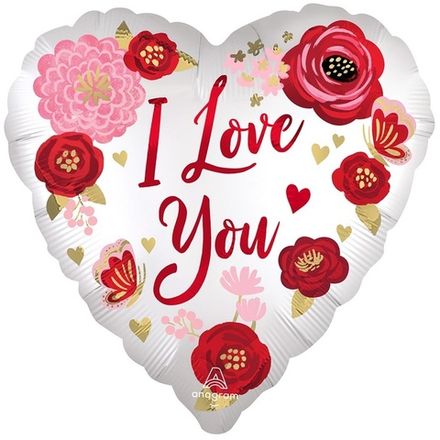 Сердце "I love you" бабочки и цветы