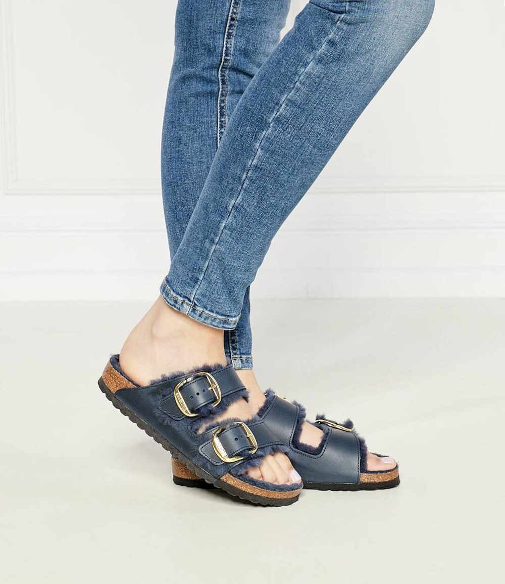 Кожаные шлепанцы arizona bb shearling leoi midnight laf Birkenstock - темно-синий(1023139)