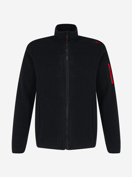 Толстовка флисовая CMP Men's jacquard Knit-Tech fleece with rhombus motif, артикул 38H2237, цвет TITANIO-NERO (02UM)