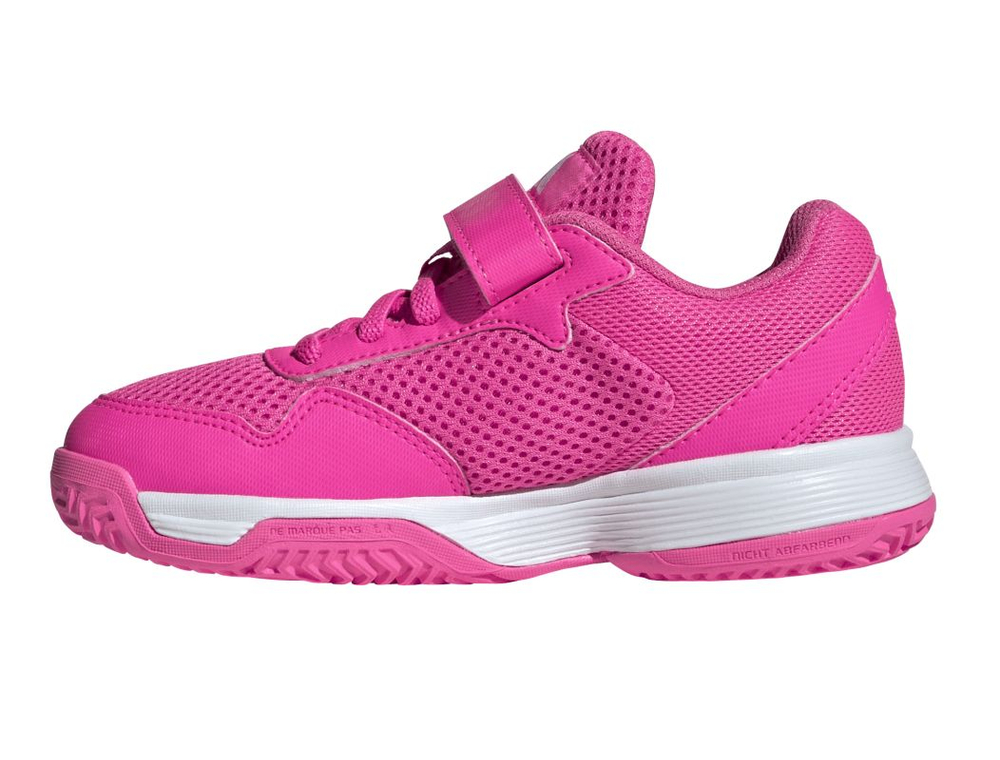 Детские Кроссовки теннисные  Adidas Courtflash K - lucid pink/cloud white/lucid pink
