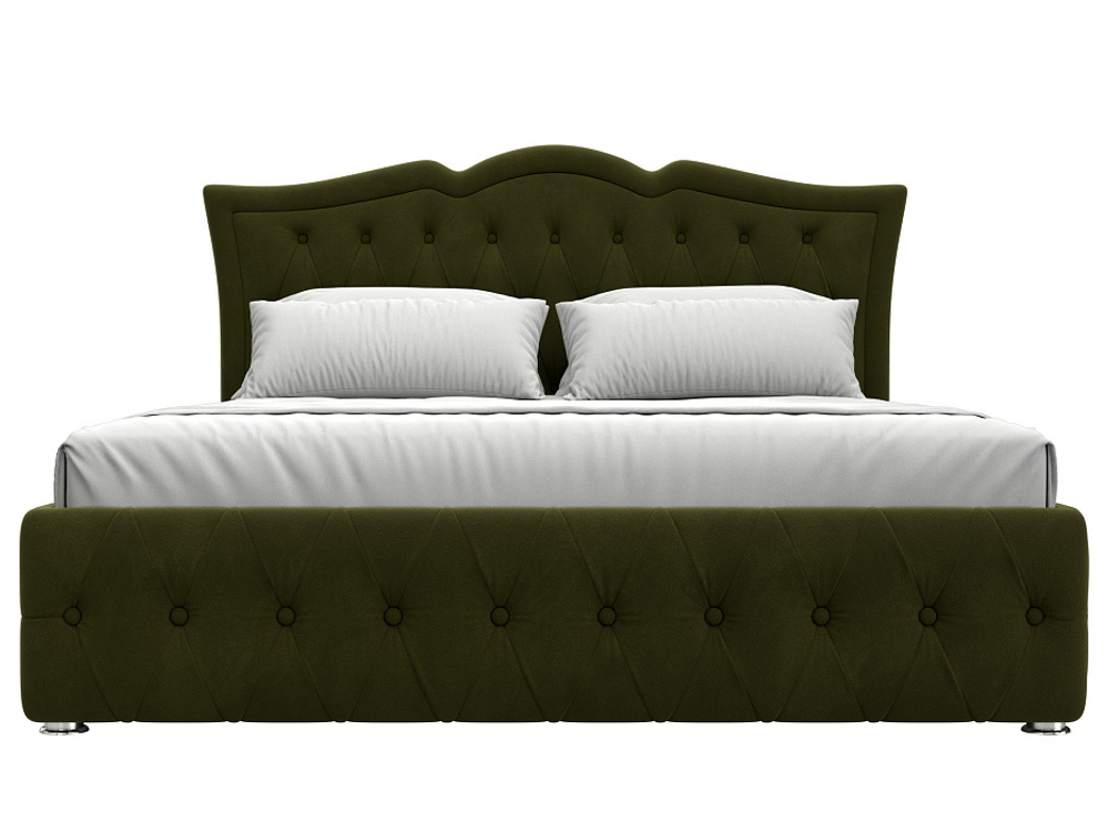 Кровать интерьерная Герда 160, Зеленый, Микровельвет, 108300