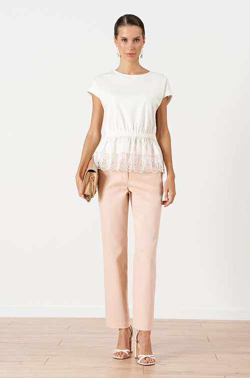 31150 Джинсы женские (пудровый)