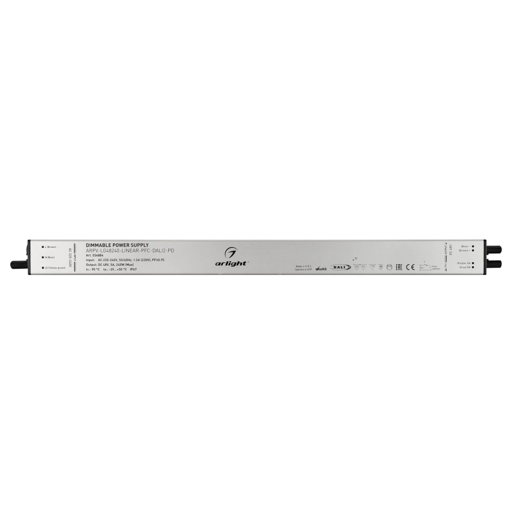 Блок питания ARPV-LG48240-LINEAR-PFC-DALI2-PD (48V, 5A, 240W) (Arlight, IP67 Металл, 5 лет) 034884