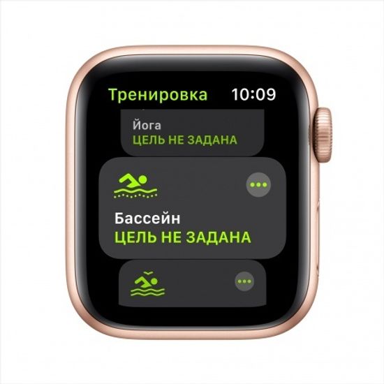 Apple Watch SE, 40 мм, корпус из алюминия золотого цвета, спортивный ремешок цвета «розовый песок»