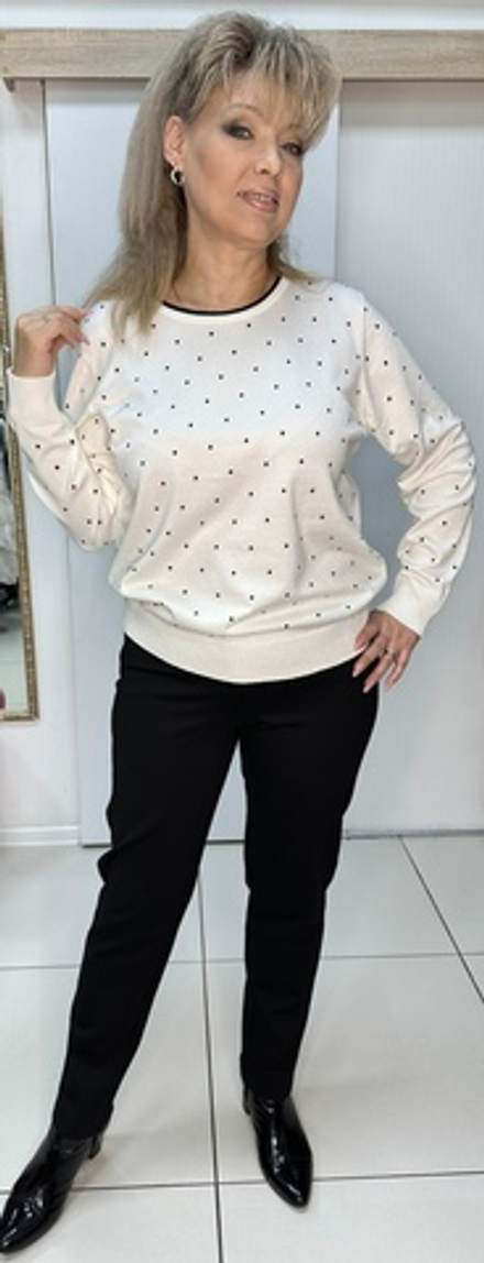 Тонкий джемпер с мелкими горошинами