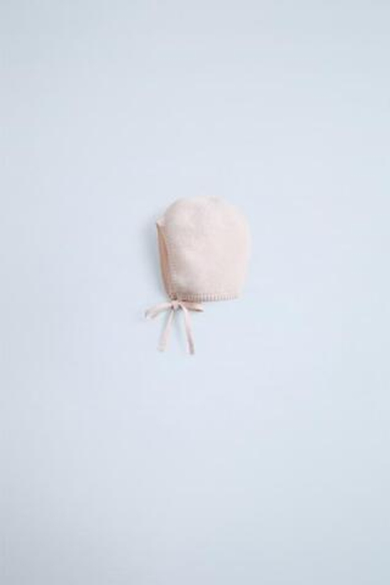 ZARA ЧЕПЧИК ИЗ 100% КАШЕМИРА, СВЕТЛО-РОЗОВЫЙ