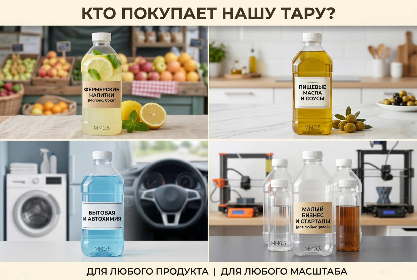 🥤 От крафтового лимонада до автохимии: кто выбирает нашу тару?