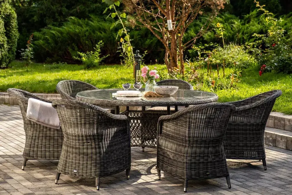 "Эспрессо–150 R" обеденная группа плетеная, цвет графит