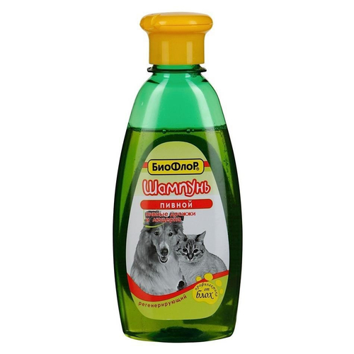 Шампунь регенерирующий пивной для собак и кошек Биофлор, 245 мл