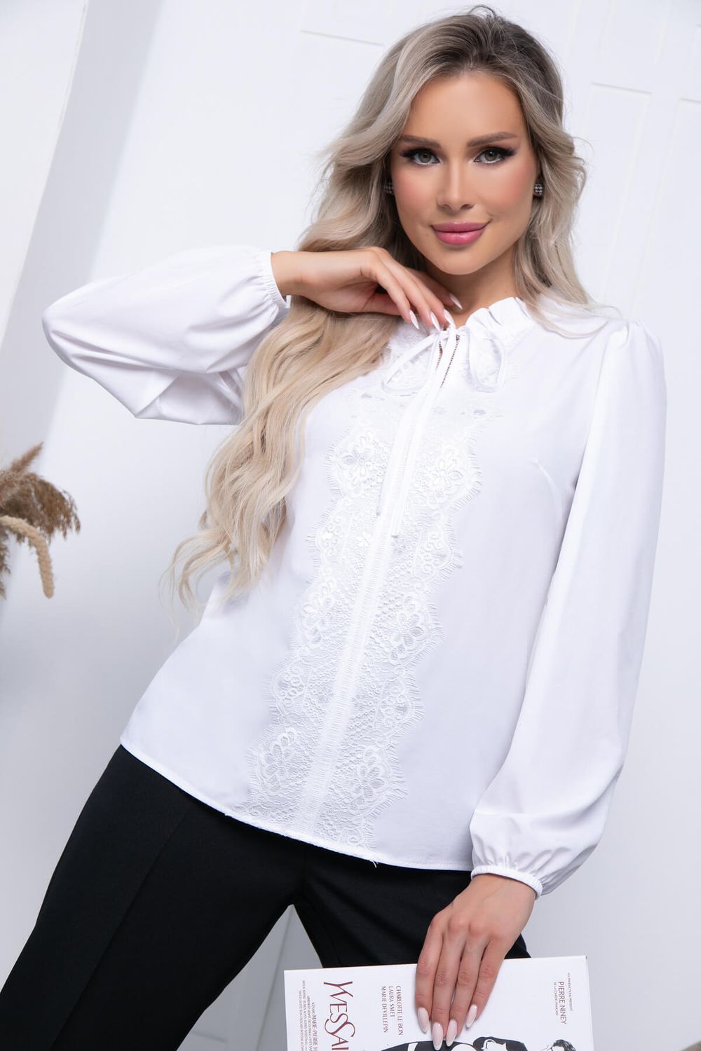 Блуза "Шарлиз" Б7255 (вайт) LT Collection (Акция)