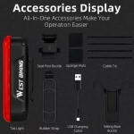 Фонарь велосипедный, задний West Biking YP0701363 (аккум. 450 mAh,USB)