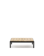 Журнальный столик Sorells из серого алюминия и тикового дерева 89 x 91 см