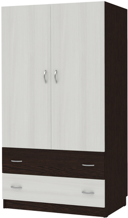 Шкаф 2-х створчатый КарИВи Кадет Венге Белое Дерево
