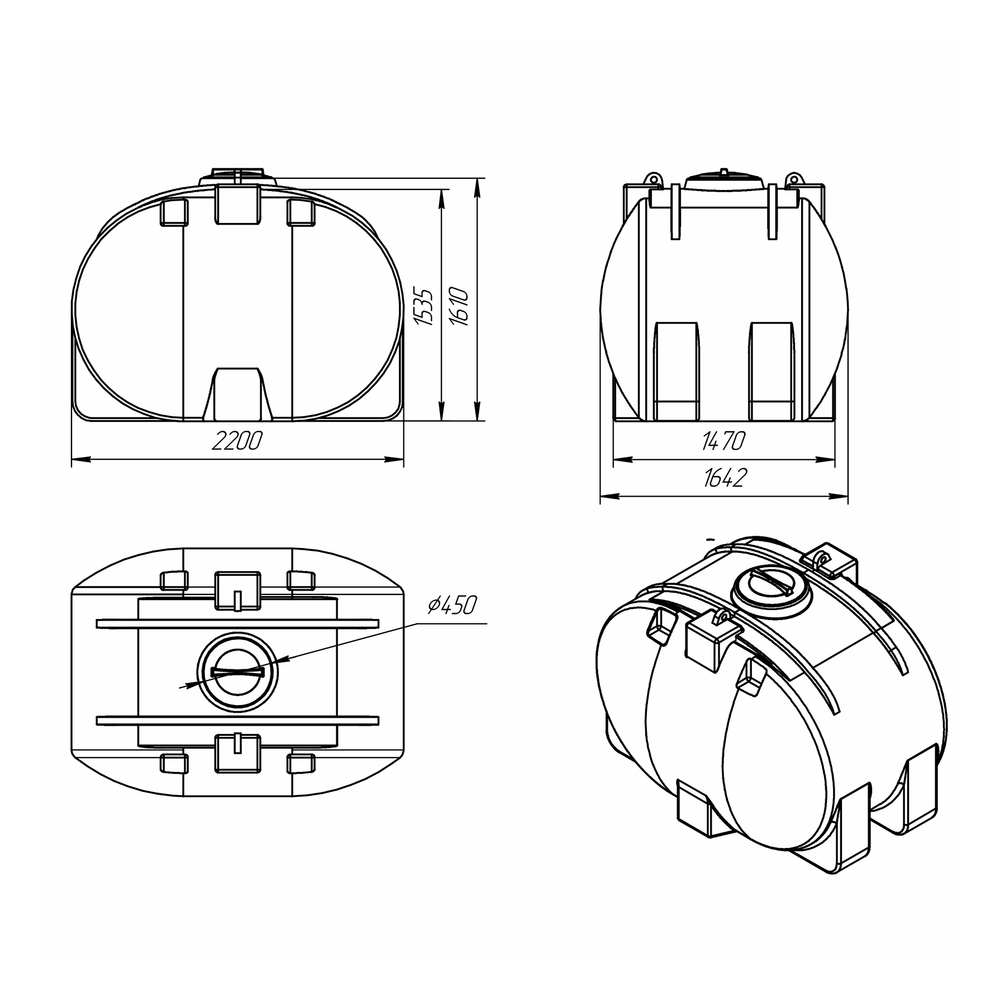 Мобильная Мини АЗС PT-G4000U 24V Политим 60 л/мин 4000 л.(1642x2200x1610см;красный) - арт.560845