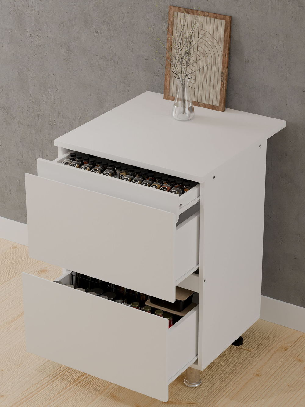 Кухонный гарнитур Севилья 2 м со столешницей (5 модулей), белый ЛДСП