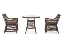 "Эспрессо-80 L" обеденная группа плетеная, цвет коричневый