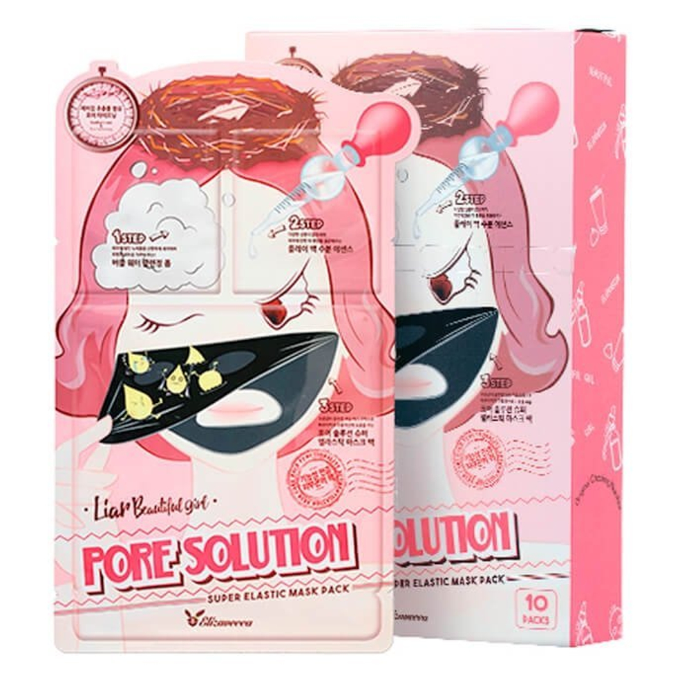 Купить Elizavecca Маска для лица трехэтапная ДЛЯ ПРОБЛЕМНОЙ КОЖИ 3-STEP Pore Solution Super Elastic Mask