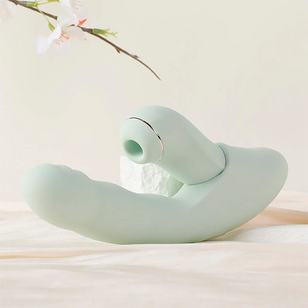 Мятный вибратор-кролик 19см из 2 частей BeYourLover Fatima Green TL278A-G