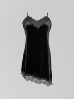 Майка Talantova велюровая удлиненная с вставками кружева