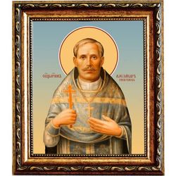 Александр Гневушев священномученик пресвитер. Икона на холсте.