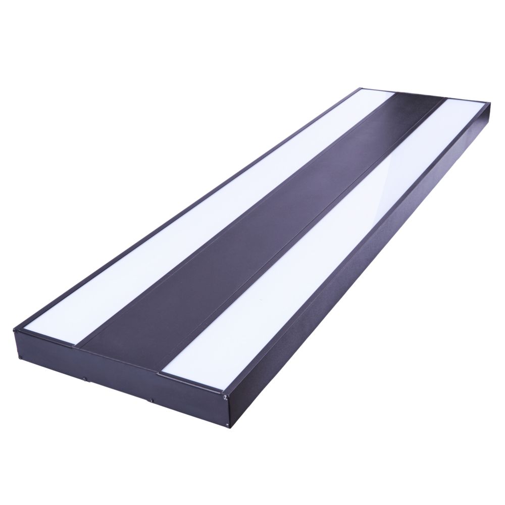 ULO-K16B 2x22W-4000K-L100 5W-RGB IP44 BLACK Светильник линейный светодиодный подвесной с фоновой подсветкой. Белый свет 4000К. Алюминий. Цвет черный. TM Uniel