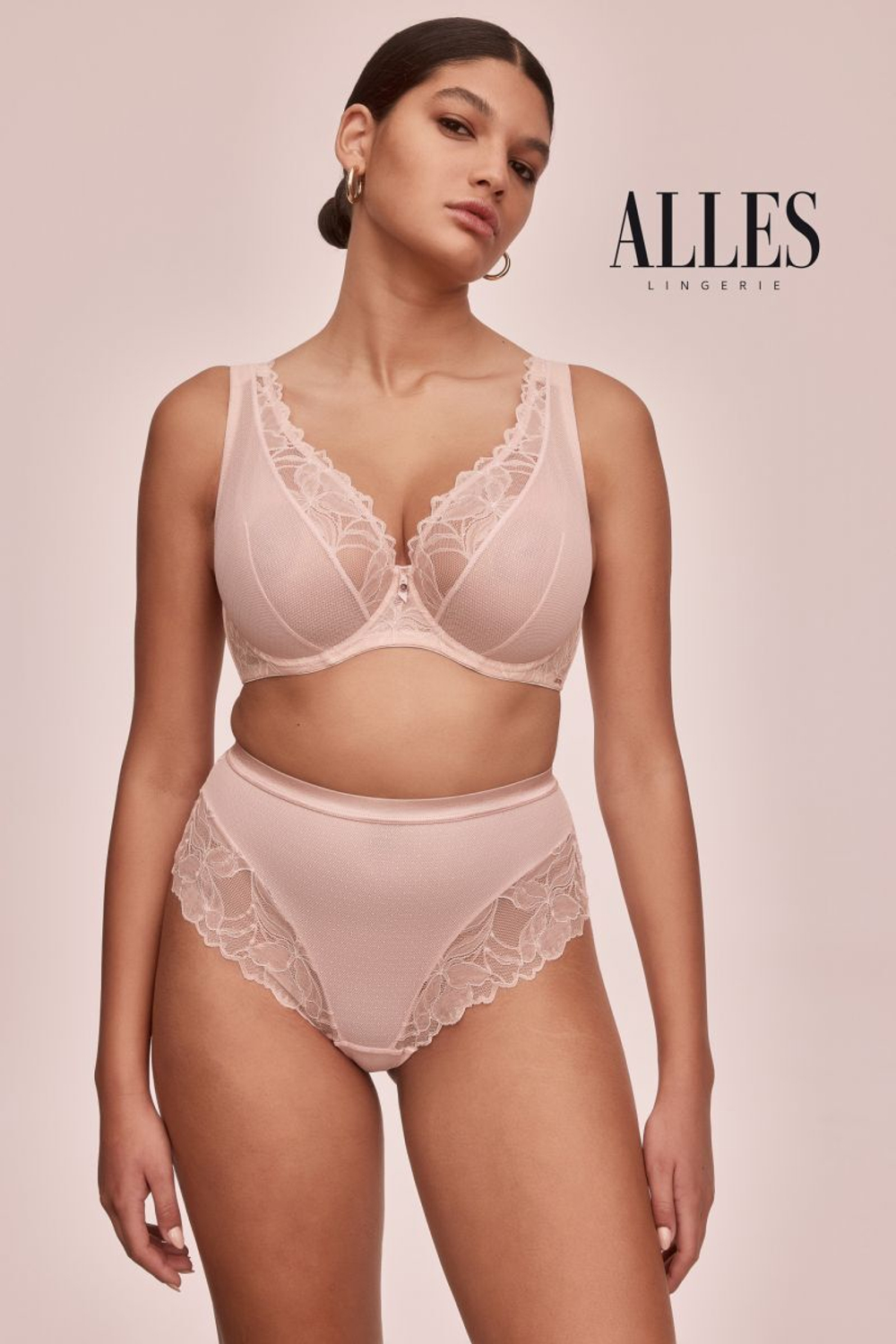 Трусики-стринг с высокой талией Glow (Размер: 46) (Цвет: пудровый)