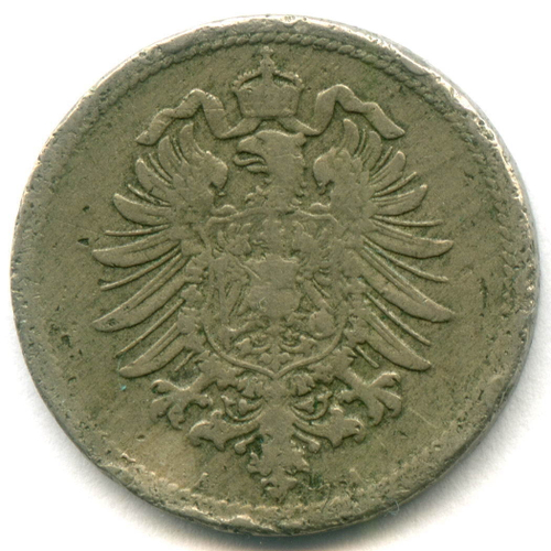 10 пфеннигов 1876 A Германия М-н F-VF