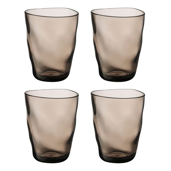 Набор стаканов из акрила hollow, 450 мл, серо-коричневый, 4 шт.