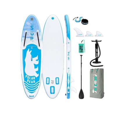 Сапборд FUNWATER POLAR BEAR 320*83*15 см (весло, рюкзак, насос, ремкомплект, лиш) двухслойный