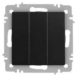 Выключатель Intro Accent 6-106-05 тройной, 10А-250В, IP20, СУ, AL/CU, антрацит | Intro