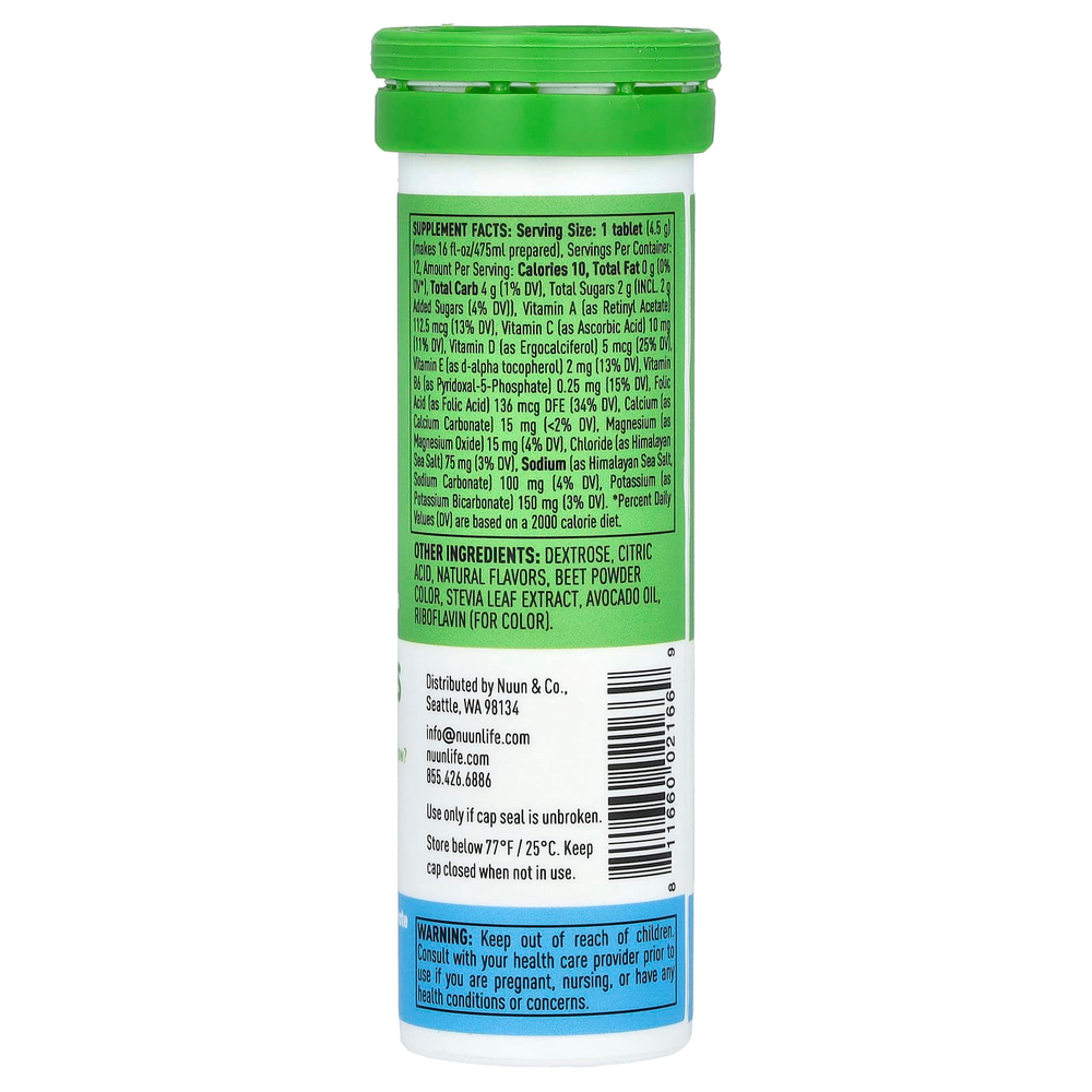 Nuun, Hydration, витамины, шипучий напиток, голубика и гранат, 12 таблеток