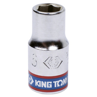 KING TONY (233506M) Головка торцевая стандартная шестигранная 1/4", 6 мм