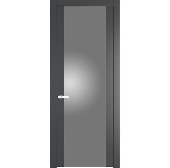 Межкомнатная дверь эмаль Profil Doors 1.7P графит стекло серебро матлак