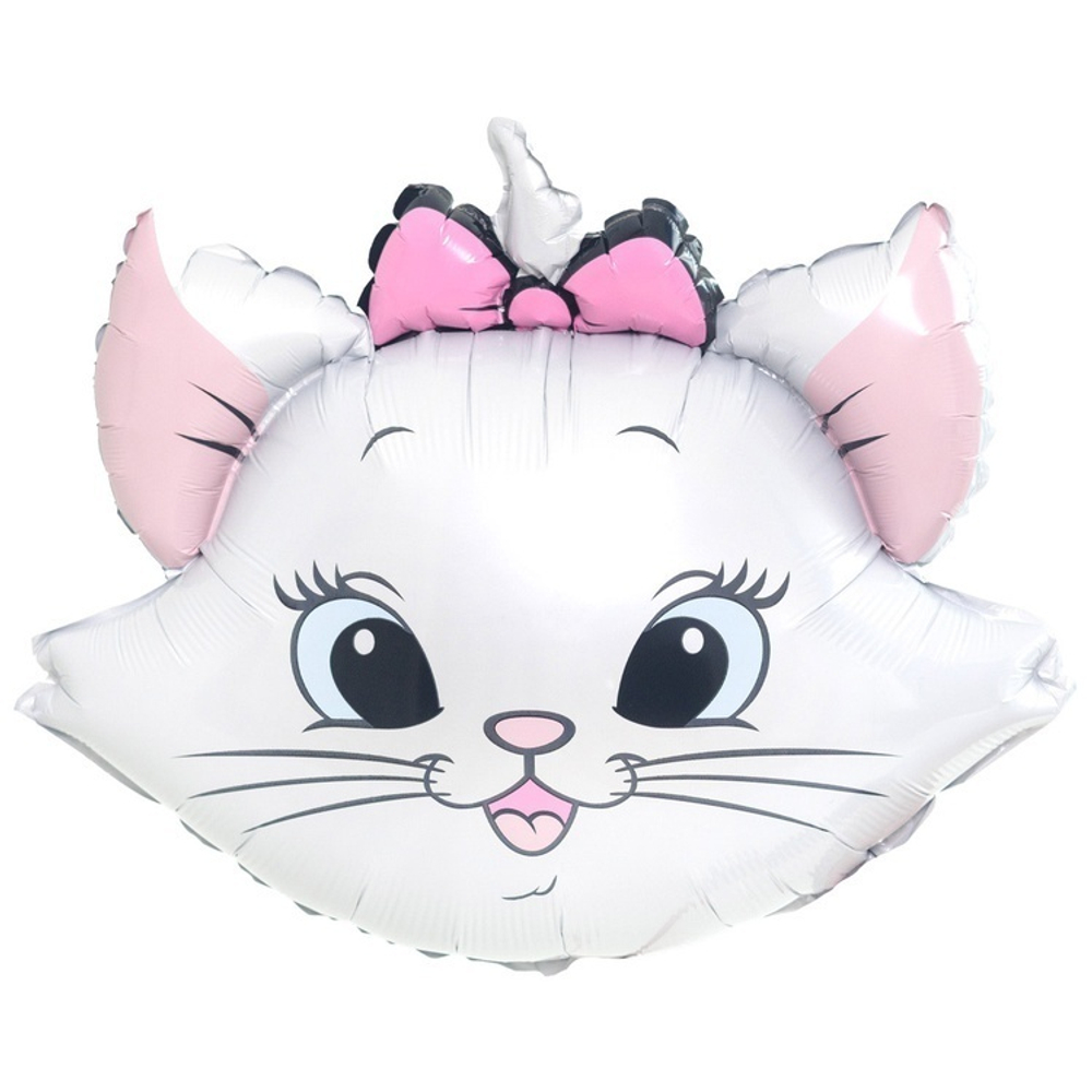 К Фигура, Кошечка белая с бантом, 23"/58 см