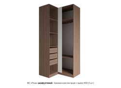 МС Роза Шкаф угловой 1100 Орех Франклин/Тренто Белый софт, ДСВ Мебель