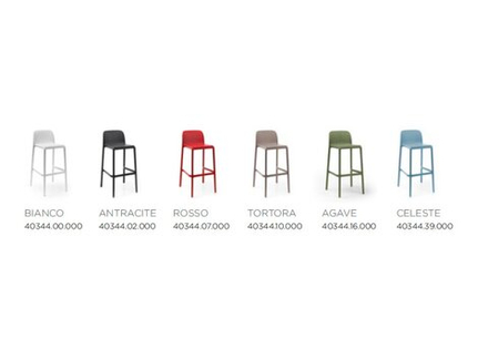 Стул пластиковый барный Nardi Lido, красный