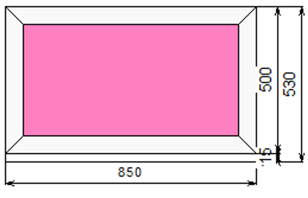 Пластиковое окно 500 х 850 ТермА Эко с глухой створкой