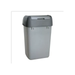 Ведро мусорное с КРЫШКОЙ (качающейся) 14 литров, ПОДВЕСНОЕ, 42х27х21 см, серый/графит, 327, 433270065