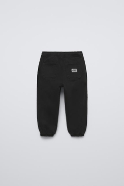 ZARA БРЮКИ-ДЖОГГЕРЫ КОМФОРТНОГО КРОЯ, ЧЕРНЫЙ