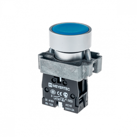 Кнопка плоская, синяя, 1NO, мет. MTB2-BAZ116 арт.: 58152