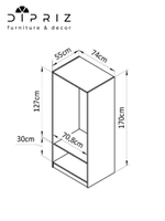 Шкаф распашной двухдверный Марм для одежды детский, с деревянной штангой