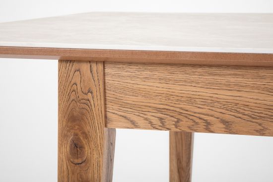 Стол Франк (дуб/нога венге/столешница керамика жемчуг)