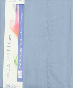 Простыня на резинке 220x200 Сaleffi Raso Tinta Unito с бордюром сатин синяя Италия