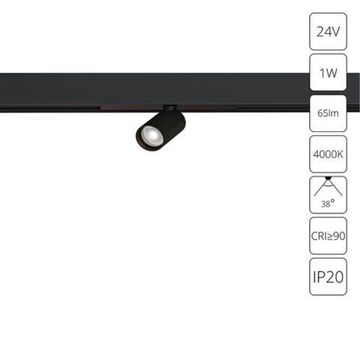 A6226PL-1BK СВЕТИЛЬНИК ПОТОЛОЧНЫЙ PRESTO 24В 1Вт 55лм 4000К 90+ 15°