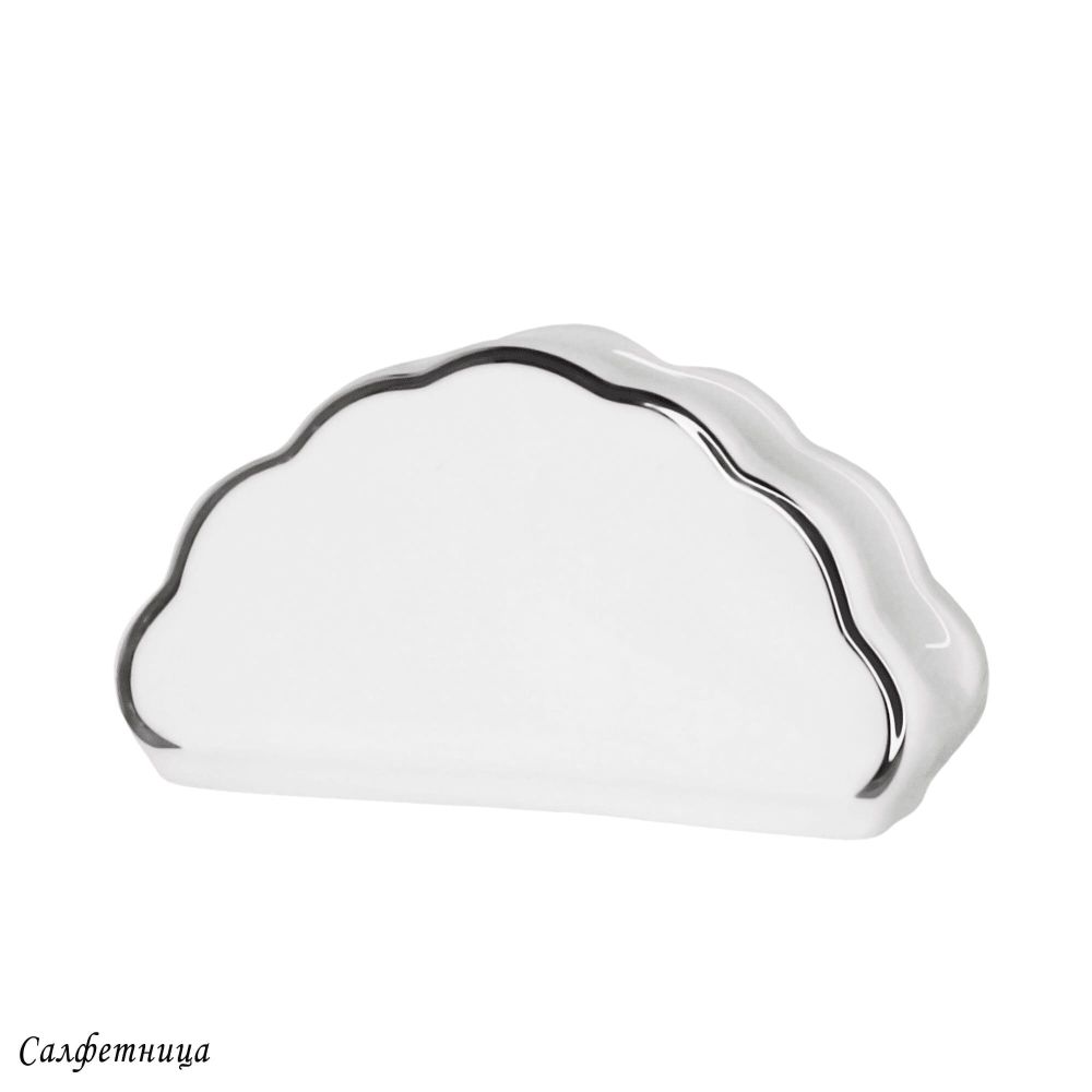 Lenardi 205-599 Салфетница MAGNOLIA SILVER в под.уп.(х72)Фарфор