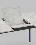 Стол Batu new 120-160/80/76 столешница ЛМДФ ароза светлая подстолье металл черный