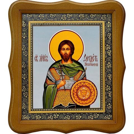 Богдан (Феодот) Мелитинский мученик. Икона на холсте. (17 х 21 см / В деревянном киоте под стеклом).