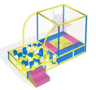 Батутный комплекс с ограждением - БК80 - 1 батут + поролоновая яма