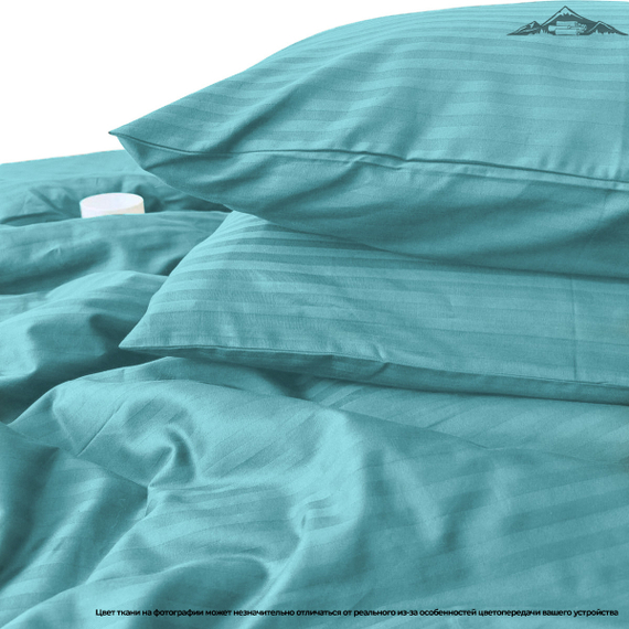 Сатин-страйп &quot;Лагуна&quot; AirJet+mers | полоса 1х1 | ш.240 см | 150 г/м² | хлопок-100%